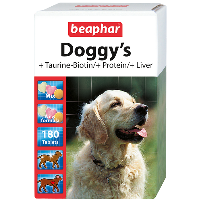 Beaphar Кормовая добавка Doggy’s MIX для собак (+ Taurin-Biotin + Protein + Liver) 180 таблеток